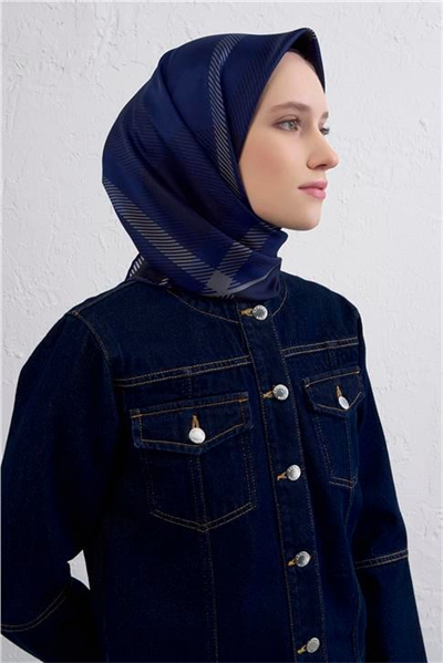 Armine Geometrik Desenli Saf İpek Twill Eşarp 9418D 51