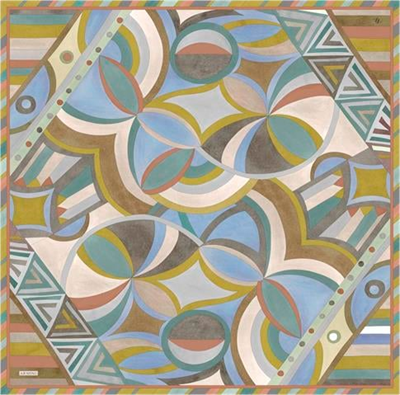 Armine Geometrik Desenli Saf İpek Twill Eşarp 9336D 80