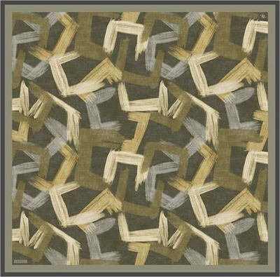 Armine Geometrik Desenli Saf İpek Twill Eşarp 9413D 04