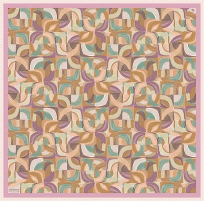 Armine Geometrik Desenli Saf İpek Twill Eşarp 9329D 34