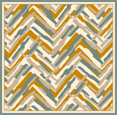 Armine Geometrik Desenli Saf İpek Twill Eşarp 9303D 03