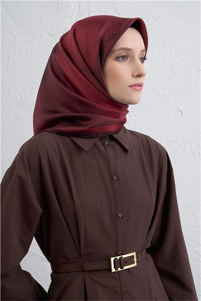Armine Geometrik Desenli Saf İpek Twill Eşarp 9402D 32