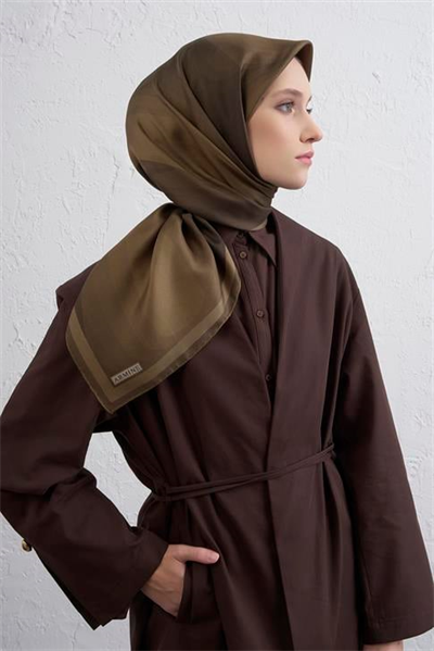 Armine Geometrik Desenli Saf İpek Twill Eşarp 9402D 55