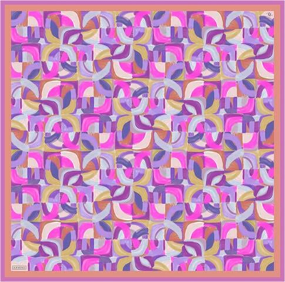 Armine Geometrik Desenli Saf İpek Twill Eşarp 9329D 32