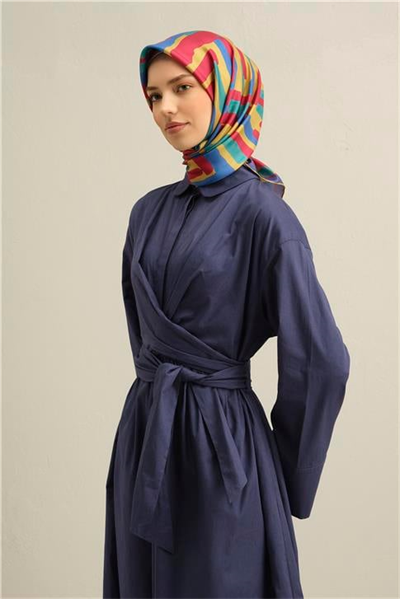 Armine Geometrik Desenli Saf İpek Twill Eşarp 9303D 50