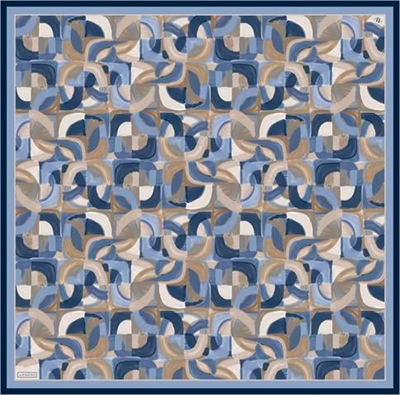 Armine Geometrik Desenli Saf İpek Twill Eşarp 9329D 83