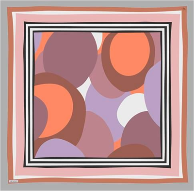 Armine Geometrik Desenli Saf İpek Twill Eşarp 9313D 37