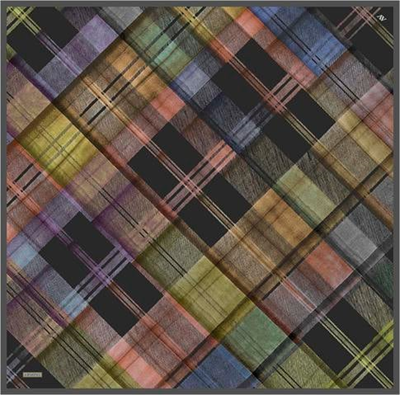 Armine Geometrik Desenli Saf İpek Twill Eşarp 9424D 80