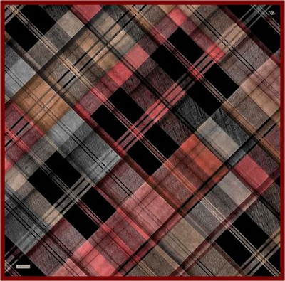 Armine Geometrik Desenli Saf İpek Twill Eşarp 9424D 32
