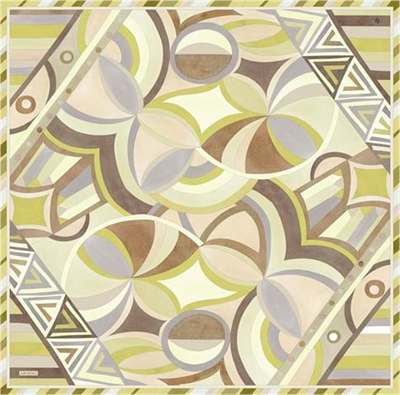 Armine Geometrik Desenli Saf İpek Twill Eşarp 9336D 38