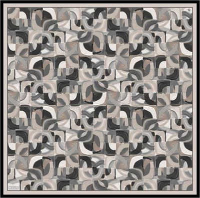 Armine Geometrik Desenli Saf İpek Twill Eşarp 9329D 85