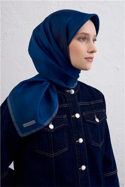 Armine Geometrik Desenli Saf İpek Twill Eşarp 9402D 83