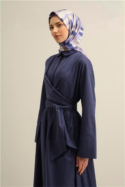Armine Geometrik Desenli Saf İpek Twill Eşarp 9303D 87