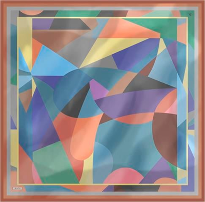 Armine Geometrik Desenli Saf İpek Twill Eşarp 9331D 82