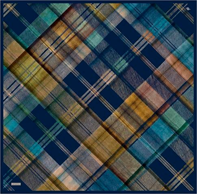 Armine Geometrik Desenli Saf İpek Twill Eşarp 9424D 04