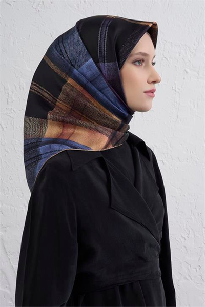 Armine Geometrik Desenli Saf İpek Twill Eşarp 9424D 31