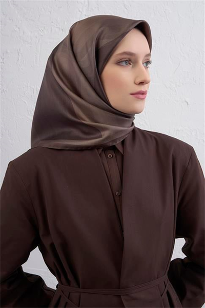 Armine Geometrik Desenli Saf İpek Twill Eşarp 9402D 84
