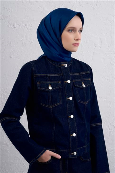 Armine Geometrik Desenli Saf İpek Twill Eşarp 9402D 83