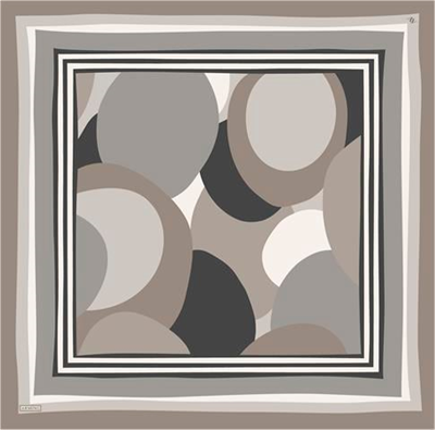 Armine Geometrik Desenli Saf İpek Twill Eşarp 9313D 84