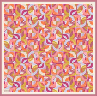 Armine Geometrik Desenli Saf İpek Twill Eşarp 9329D 31