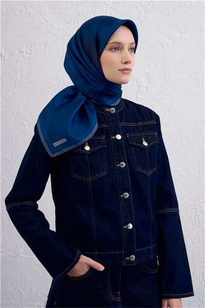 Armine Geometrik Desenli Saf İpek Twill Eşarp 9402D 83