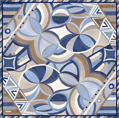 Armine Geometrik Desenli Saf İpek Twill Eşarp 9336D 82