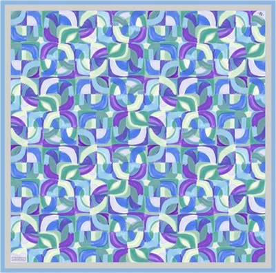 Armine Geometrik Desenli Saf İpek Twill Eşarp 9329D 33