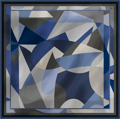 Armine Geometrik Desenli Saf İpek Twill Eşarp 9331D 58