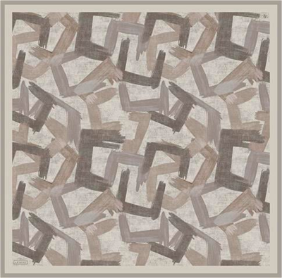 Armine Geometrik Desenli Saf İpek Twill Eşarp 9413D 07