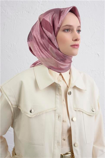 Armine Geometrik Desenli Saf İpek Twill Eşarp 9413D 06