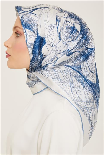 Armine Geometrik Desenli Sura İpek Eşarp 24Ya9122 55 85