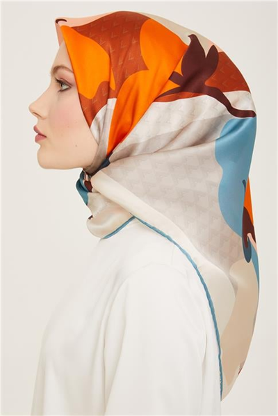 Armine Geometrik Desenli Sura İpek Eşarp 24Ya9120 02