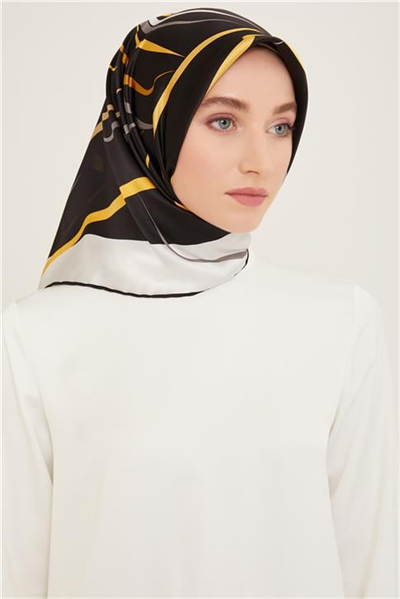 Armine Geometrik Desenli Sura İpek Eşarp 24Ya9118 37