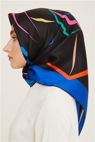 Armine Geometrik Desenli Sura İpek Eşarp 24Ya9118 31