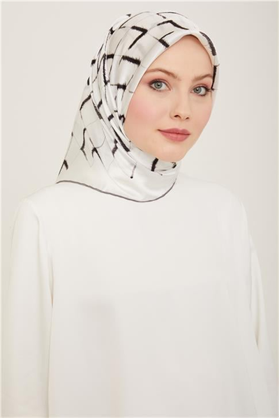 Armine Geometrik Desenli Sura İpek Eşarp 24Ya9163 31