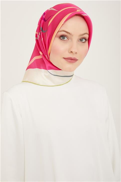 Armine Geometrik Desenli Sura İpek Eşarp 24Ya9118 80