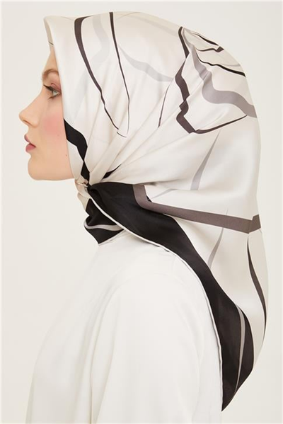 Armine Geometrik Desenli Sura İpek Eşarp 24Ya9118 85