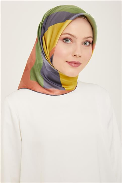 Armine Geometrik Desenli Sura İpek Eşarp 24Ya9138 2 05