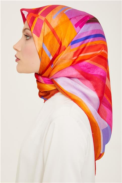 Armine Geometrik Desenli Sura İpek Eşarp 24Ya9148 31 50