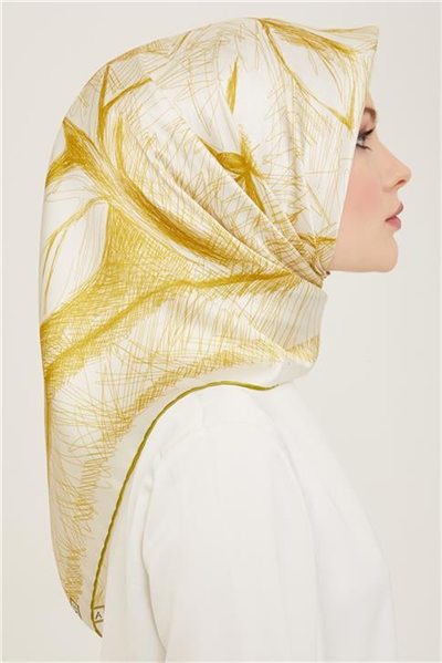 Armine Geometrik Desenli Sura İpek Eşarp 24Ya9122 55 31