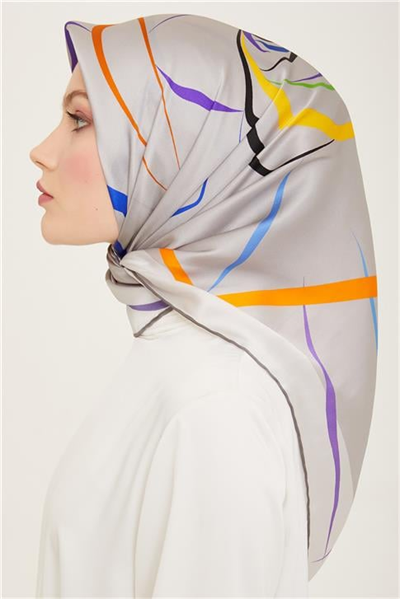 Armine Geometrik Desenli Sura İpek Eşarp 24Ya9118 35