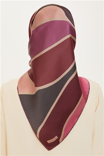 Armine Geometrik Desenli Sura Saf İpek Eşarp 9232D 36