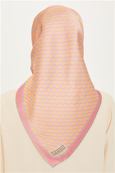 Armine Geometrik Desenli Sura Saf İpek Eşarp 9226D 81 56