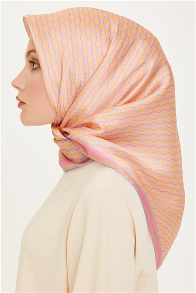 Armine Geometrik Desenli Sura Saf İpek Eşarp 9226D 81 56
