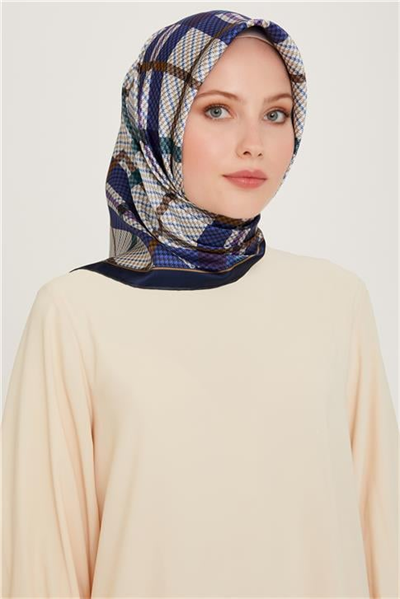 Armine Geometrik Desenli Sura Saf İpek Eşarp 9247D 83
