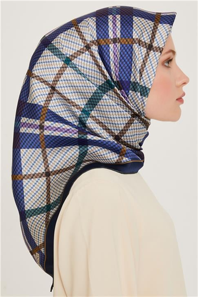 Armine Geometrik Desenli Sura Saf İpek Eşarp 9247D 83