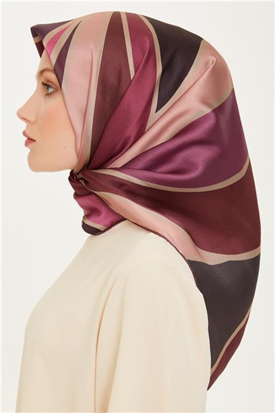 Armine Geometrik Desenli Sura Saf İpek Eşarp 9232D 36