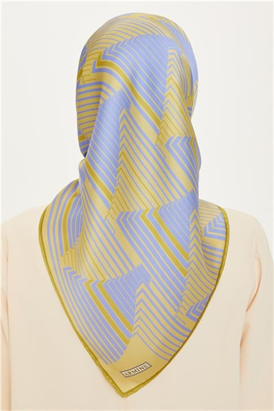 Armine Geometrik Desenli Sura Saf İpek Eşarp 9218D 10