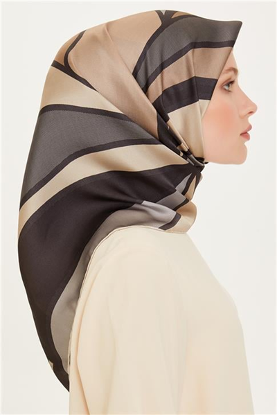 Armine Geometrik Desenli Sura Saf İpek Eşarp 9232D 84
