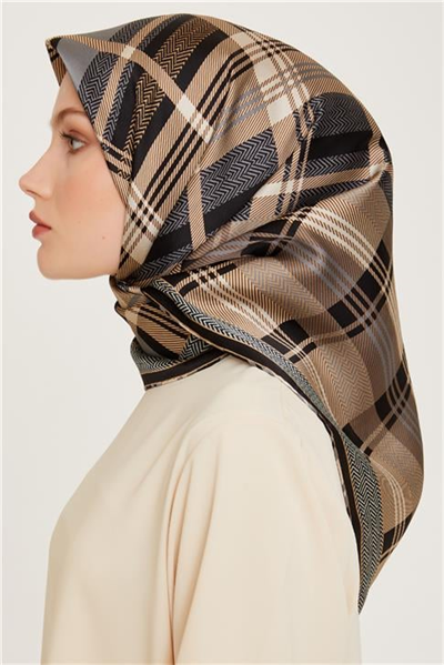Armine Geometrik Desenli Sura Saf İpek Eşarp 9223D 33 02
